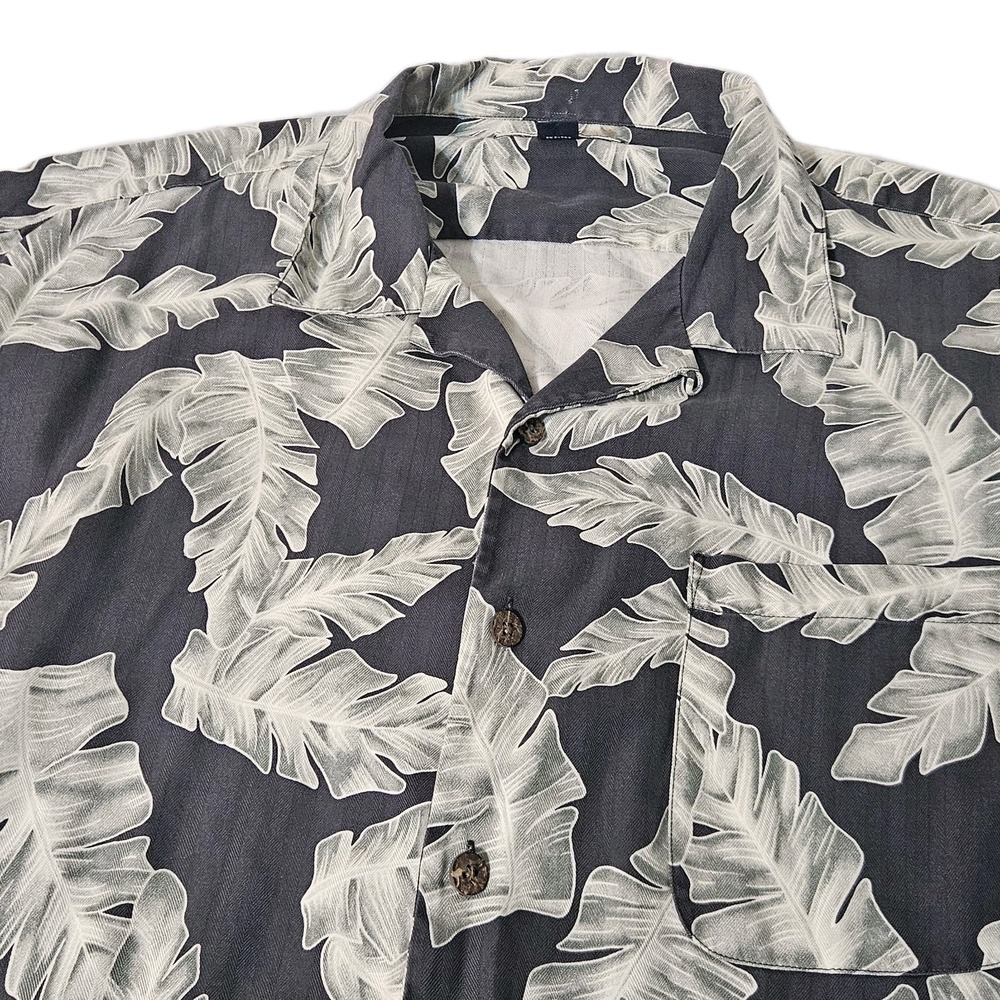 Tommy Bahama Hawaiian Men's Floral 100% Silk S/S Shirt XL Floral Palm